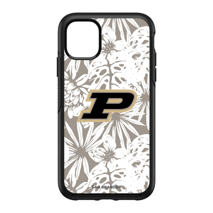 OtterBox Black Phone case with Purdue Boilermakers Primary Logo With Team Color Hawain Pattern