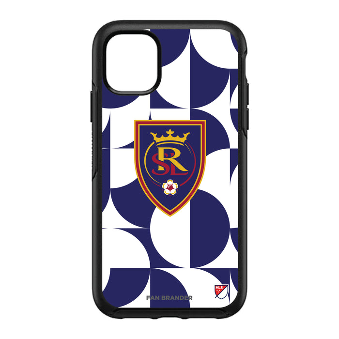 OtterBox Black Phone case with Real Salt Lake Primary Logo on Geometric Circle Background