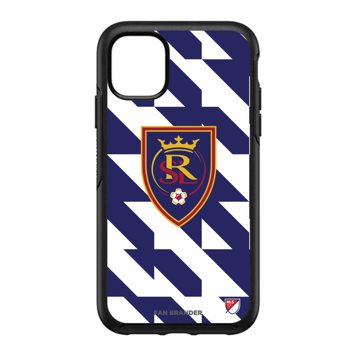 OtterBox Black Phone case with Real Salt Lake Primary Logo on Geometric Quad Background