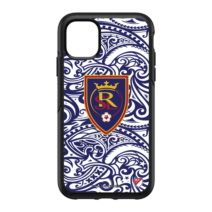 OtterBox Black Phone case with Real Salt Lake Primary Logo With Team Color Tribal Background