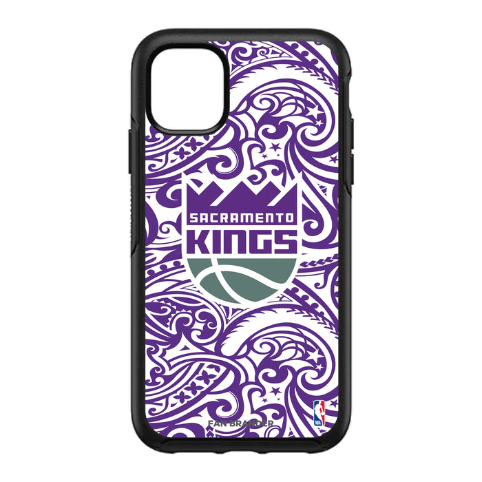 OtterBox Black Phone case with Sacramento Kings Primary Logo With Team Color Tribal Background