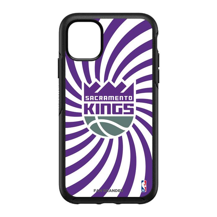 OtterBox Black Phone case with Sacramento Kings Primary Logo With Team Groovey Burst