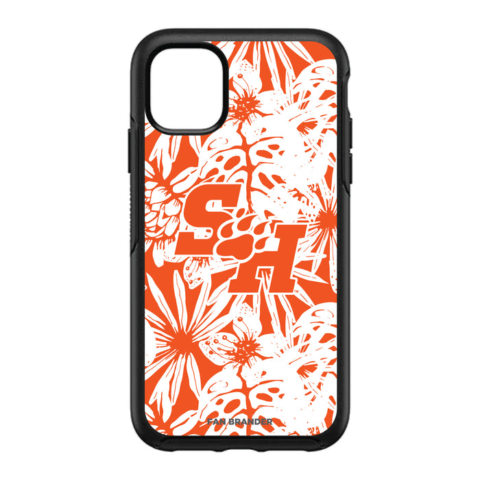 OtterBox Black Phone case with Sam Houston State Bearkats Primary Logo With Team Color Hawain Pattern
