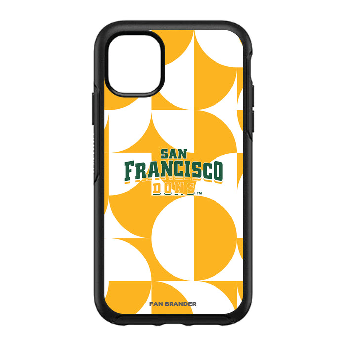 OtterBox Black Phone case with San Francisco Dons Primary Logo on Geometric Circle Background