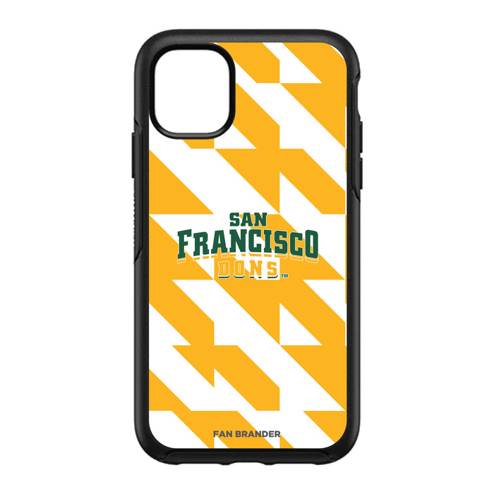 OtterBox Black Phone case with San Francisco Dons Primary Logo on Geometric Quad Background