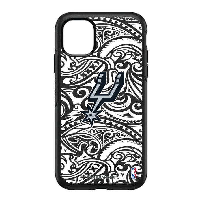 OtterBox Black Phone case with San Antonio Spurs Primary Logo With Black Tribal