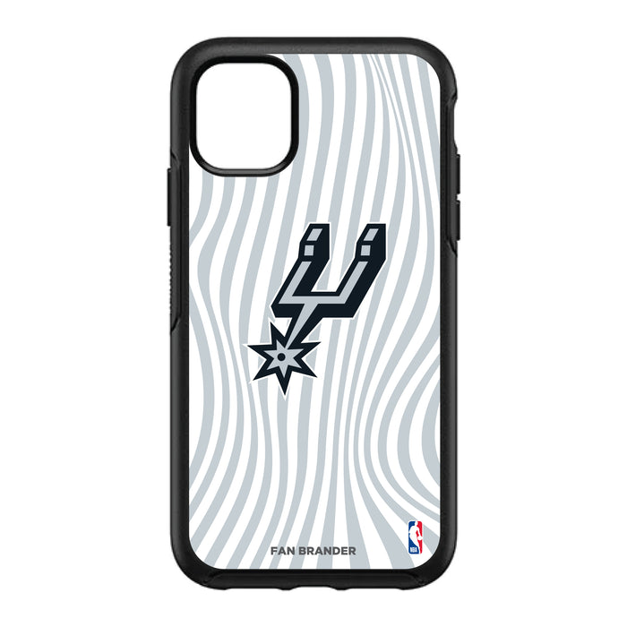 OtterBox Black Phone case with San Antonio Spurs Primary Logo With Team Groovey Lines