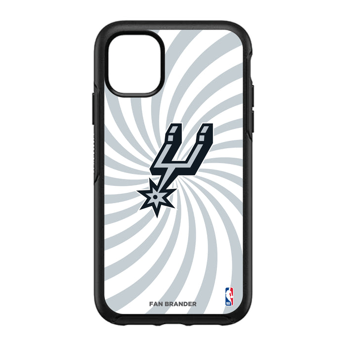 OtterBox Black Phone case with San Antonio Spurs Primary Logo With Team Groovey Burst