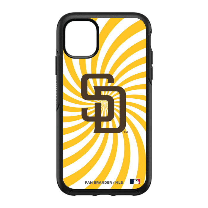 OtterBox Black Phone case with San Diego Padres Primary Logo With Team Groovey Burst