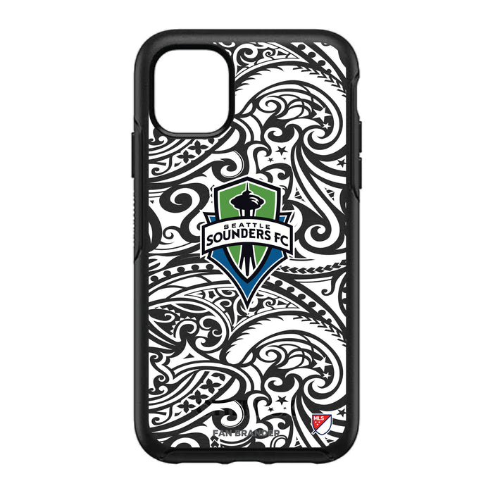 OtterBox Black Phone case with Seatle Sounders Primary Logo With Black Tribal