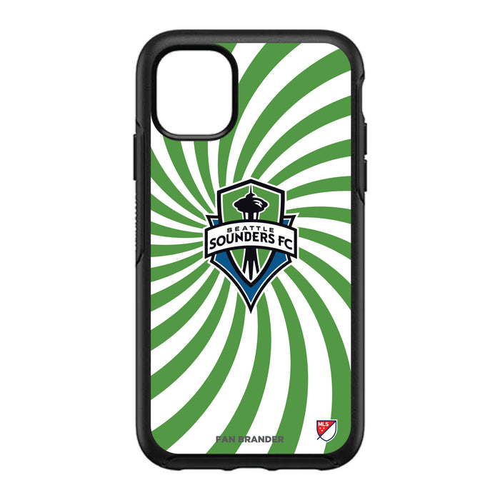 OtterBox Black Phone case with Seatle Sounders Primary Logo With Team Groovey Burst