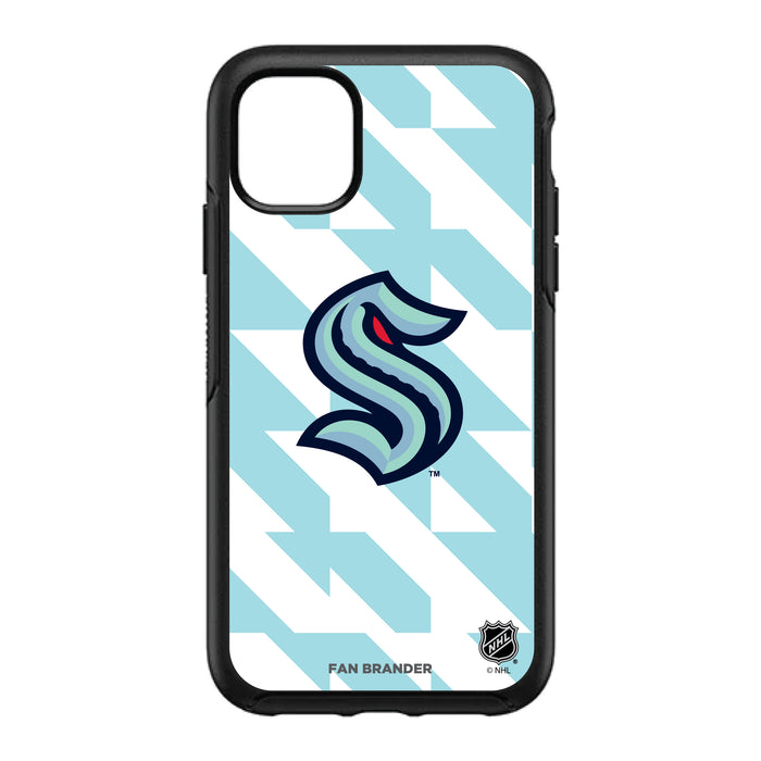 OtterBox Black Phone case with Seattle Kraken Primary Logo on Geometric Quad Background