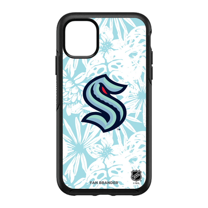 OtterBox Black Phone case with Seattle Kraken Primary Logo With Team Color Hawain Pattern