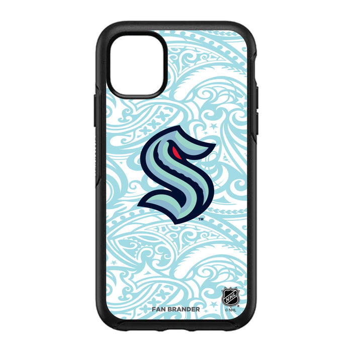 OtterBox Black Phone case with Seattle Kraken Primary Logo With Team Color Tribal Background