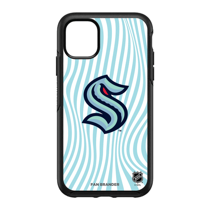 OtterBox Black Phone case with Seattle Kraken Primary Logo With Team Groovey Lines