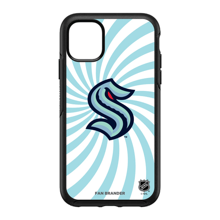 OtterBox Black Phone case with Seattle Kraken Primary Logo With Team Groovey Burst