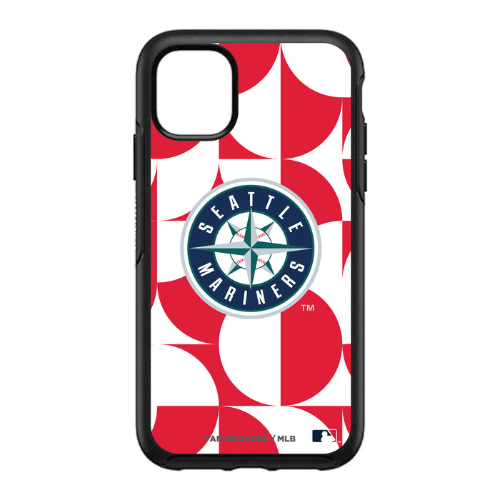 OtterBox Black Phone case with Seattle Mariners Primary Logo on Geometric Circle Background