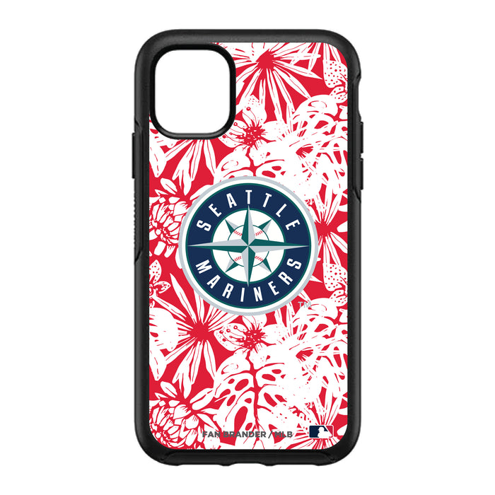 OtterBox Black Phone case with Seattle Mariners Primary Logo With Team Color Hawain Pattern