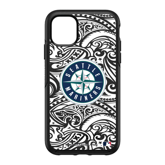 OtterBox Black Phone case with Seattle Mariners Primary Logo With Black Tribal
