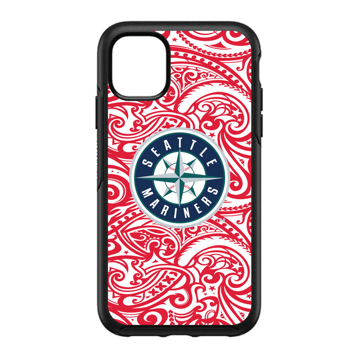 OtterBox Black Phone case with Seattle Mariners Primary Logo With Team Color Tribal Background