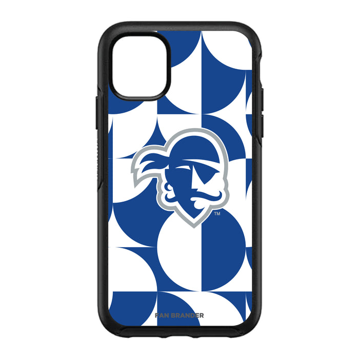 OtterBox Black Phone case with Seton Hall Pirates Primary Logo on Geometric Circle Background