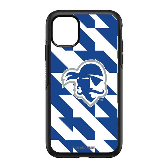 OtterBox Black Phone case with Seton Hall Pirates Primary Logo on Geometric Quad Background