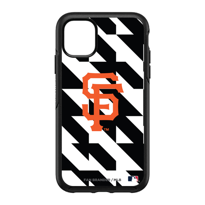 OtterBox Black Phone case with San Francisco Giants Primary Logo on Geometric Quads Background