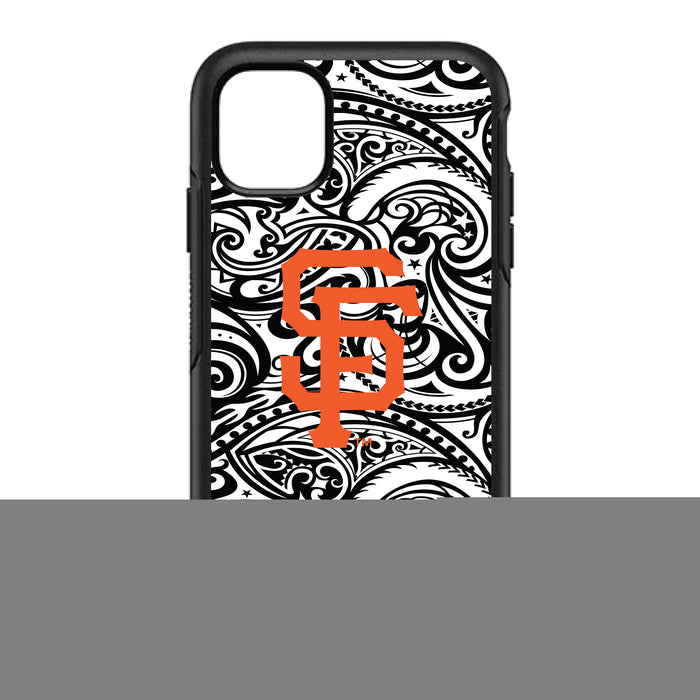 OtterBox Black Phone case with San Francisco Giants Primary Logo With Team Color Tribal Background