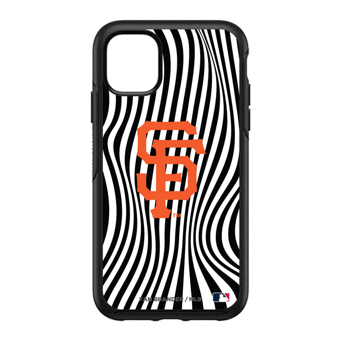 OtterBox Black Phone case with San Francisco Giants Primary Logo With Team Groovey Lines