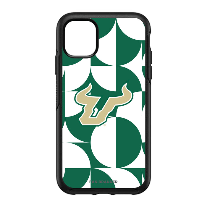 OtterBox Black Phone case with South Florida Bulls Primary Logo on Geometric Circle Background