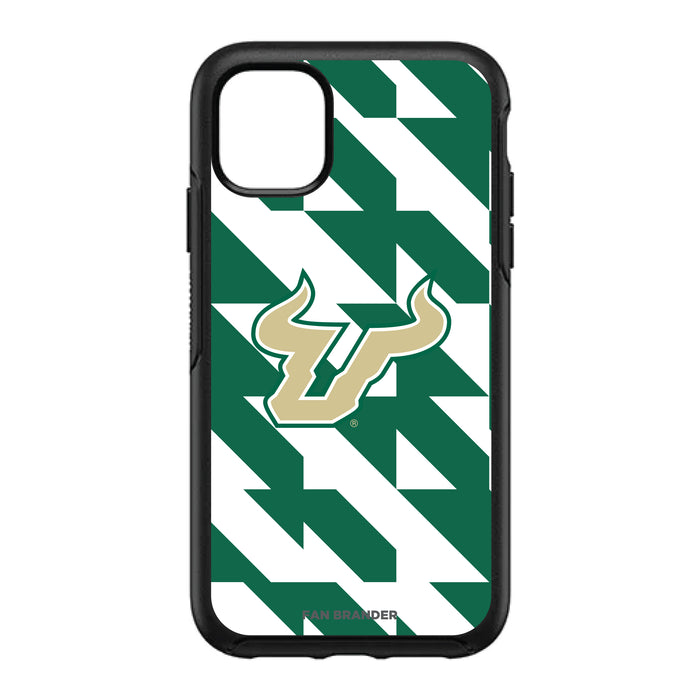 OtterBox Black Phone case with South Florida Bulls Primary Logo on Geometric Quad Background