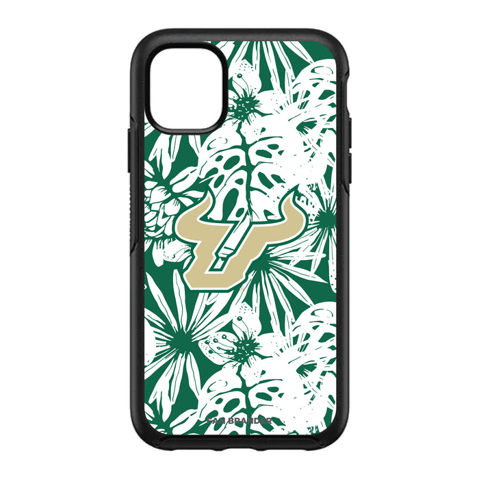 OtterBox Black Phone case with South Florida Bulls Primary Logo With Team Color Hawain Pattern