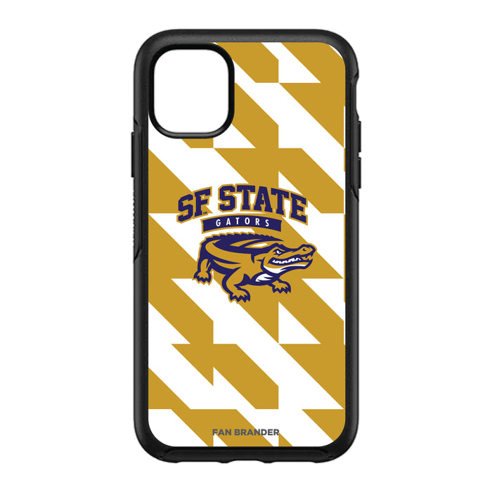 OtterBox Black Phone case with San Francisco State U Gators Primary Logo on Geometric Quad Background