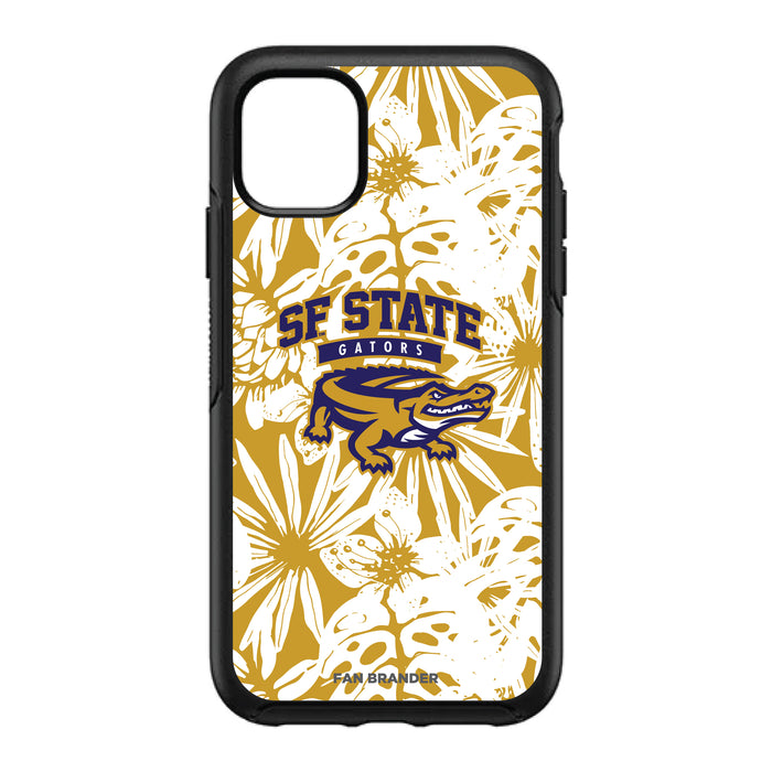 OtterBox Black Phone case with San Francisco State U Gators Primary Logo With Team Color Hawain Pattern