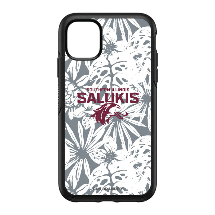 OtterBox Black Phone case with Southern Illinois Salukis Primary Logo With Team Color Hawain Pattern