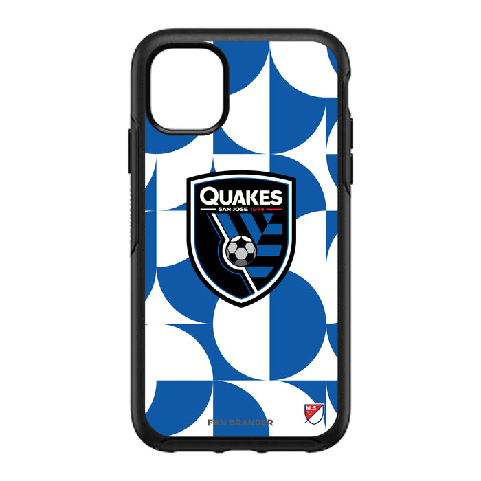 OtterBox Black Phone case with San Jose Earthquakes Primary Logo on Geometric Circle Background