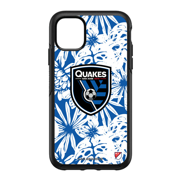 OtterBox Black Phone case with San Jose Earthquakes Primary Logo With Team Color Hawain Pattern