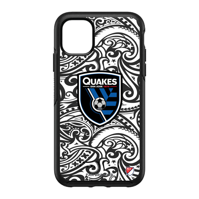 OtterBox Black Phone case with San Jose Earthquakes Primary Logo With Black Tribal