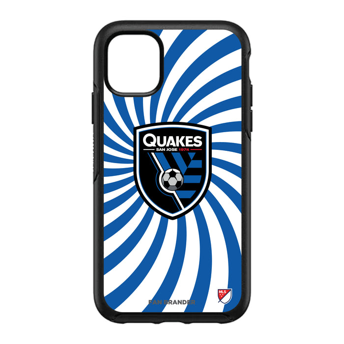 OtterBox Black Phone case with San Jose Earthquakes Primary Logo With Team Groovey Burst