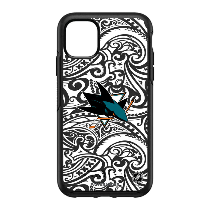 OtterBox Black Phone case with San Jose Sharks Primary Logo With Black Tribal