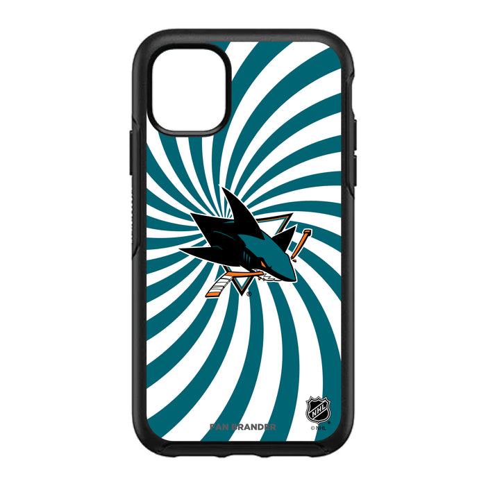 OtterBox Black Phone case with San Jose Sharks Primary Logo With Team Groovey Burst