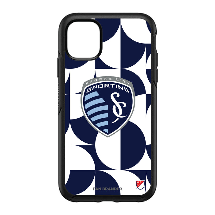 OtterBox Black Phone case with Sporting Kansas City Primary Logo on Geometric Circle Background