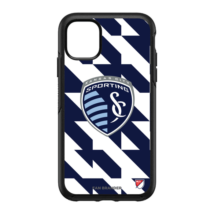 OtterBox Black Phone case with Sporting Kansas City Primary Logo on Geometric Quad Background