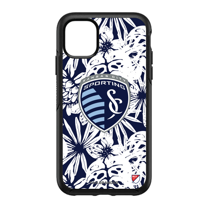 OtterBox Black Phone case with Sporting Kansas City Primary Logo With Team Color Hawain Pattern