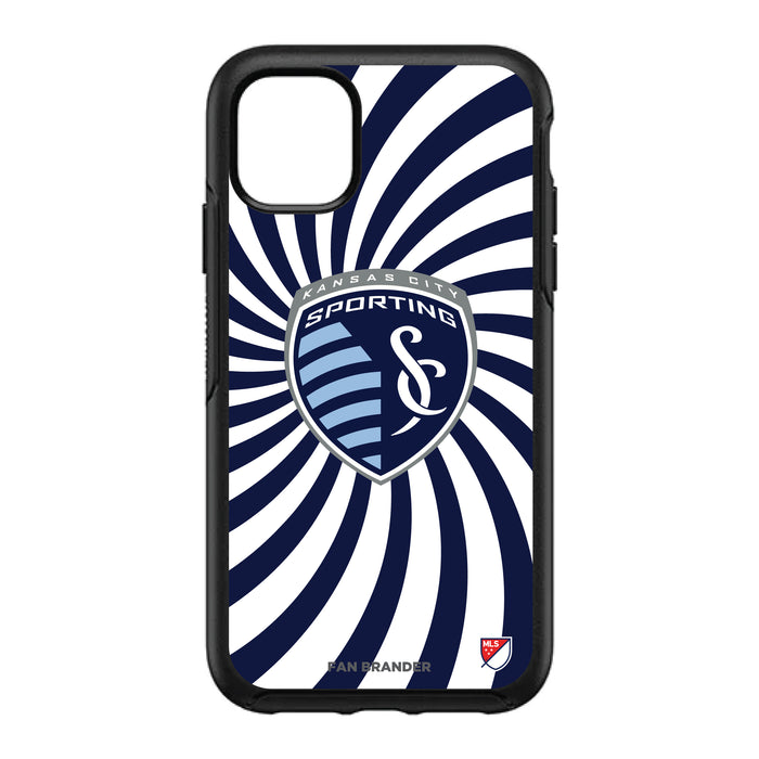 OtterBox Black Phone case with Sporting Kansas City Primary Logo With Team Groovey Burst