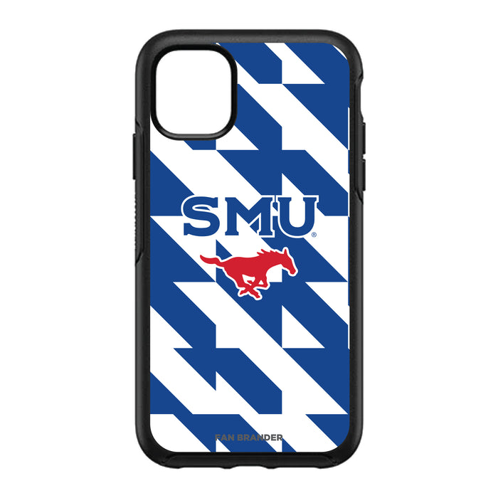 OtterBox Black Phone case with SMU Mustangs Primary Logo on Geometric Quad Background