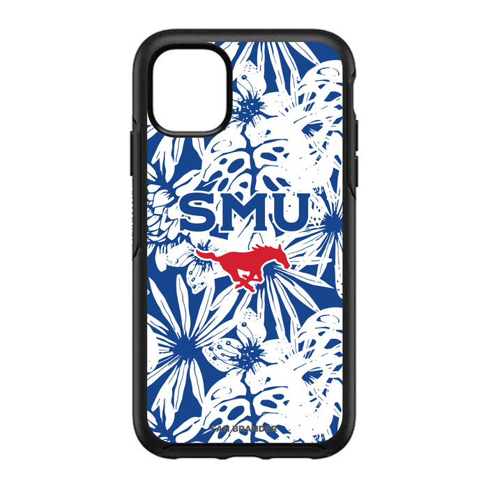 OtterBox Black Phone case with SMU Mustangs Primary Logo With Team Color Hawain Pattern
