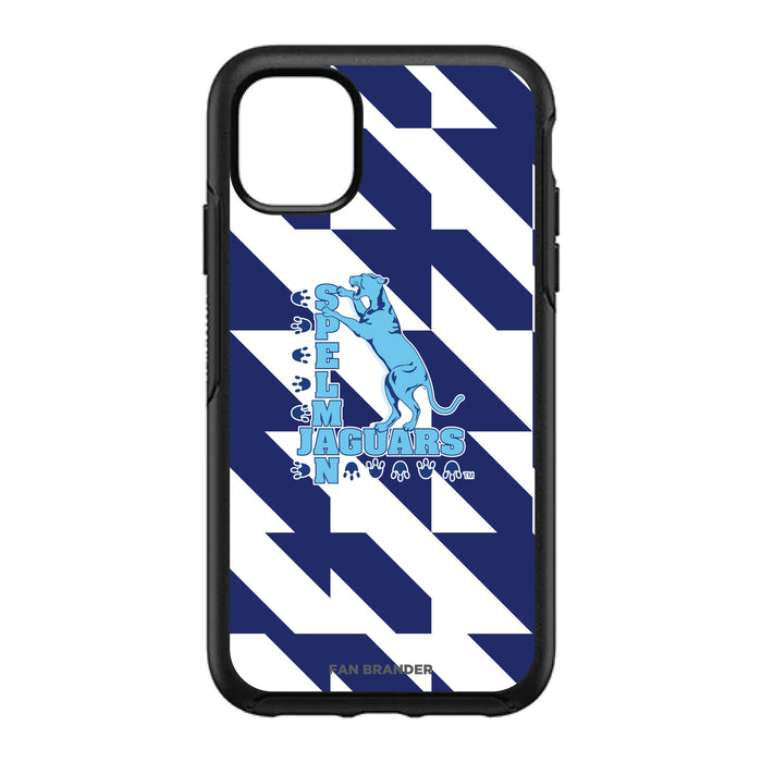 OtterBox Black Phone case with Spelman College Jaguars Primary Logo on Geometric Quad Background