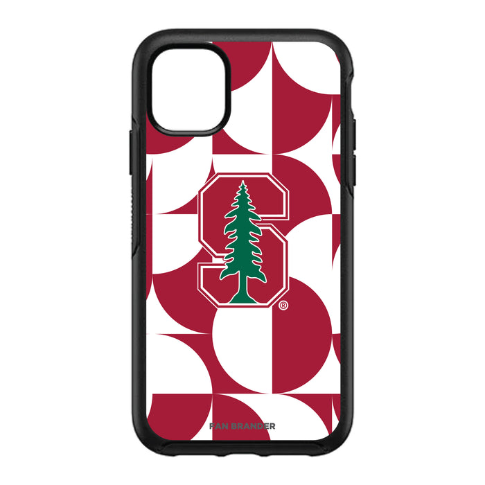 OtterBox Black Phone case with Stanford Cardinal Primary Logo on Geometric Circle Background