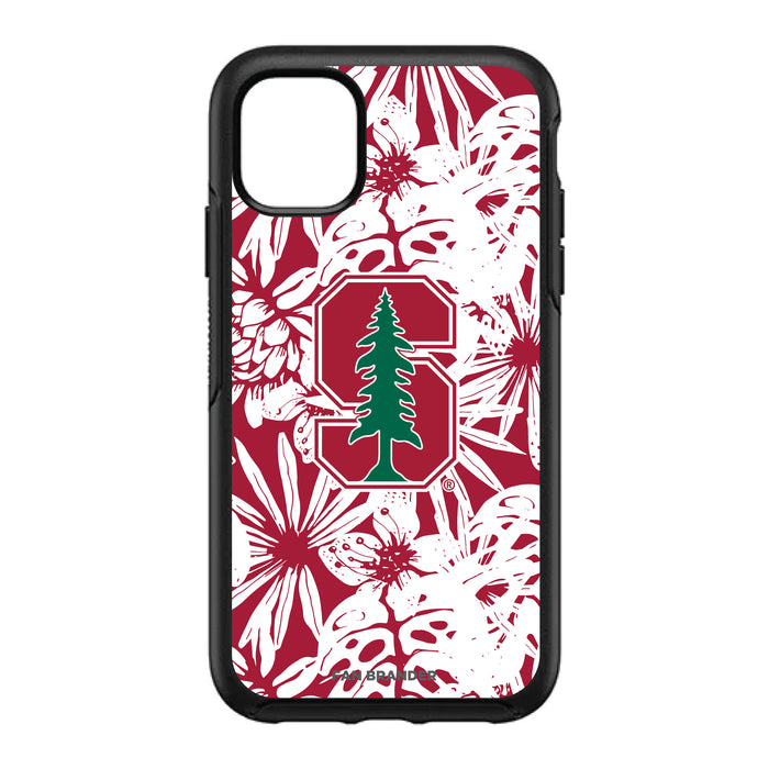 OtterBox Black Phone case with Stanford Cardinal Primary Logo With Team Color Hawain Pattern